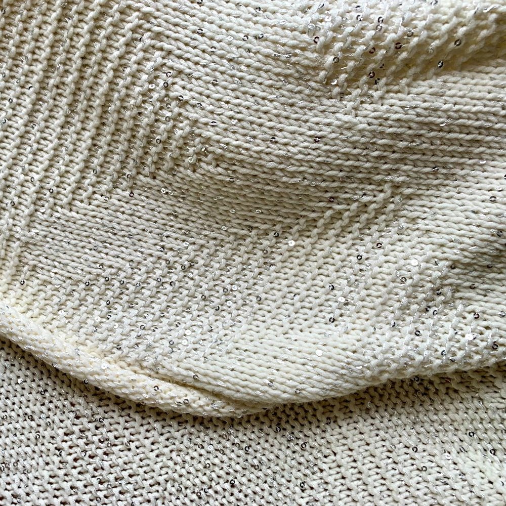 Calypso St. Barths white cotton sequin cardigan, size S - Picture 4 of 4